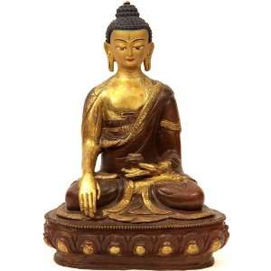  Bhumisparsha Buddha   Copper Sculpture Gilded with 24 