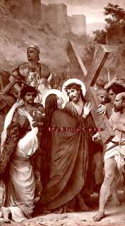 JESUS w CROSS w Mother & Mary Magdalene Christian Print  