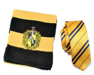  Harry Potter hufflepuff Costume Set Neck Tie + Scarf T 
