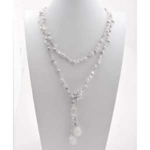  BG Ivory Crystal and Pearl Knottable Necklace Jewelry