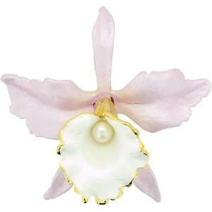   And Pink Orchid Pearl Flower Swarovski Crystal Brooch Pin Jewelry