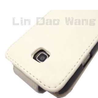 White Leather Case Pouch For Samsung Galaxy Mini S5570  
