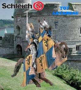SCHLEICH Knights PRINCE ON REARED HORSE Lion Coat 70009  