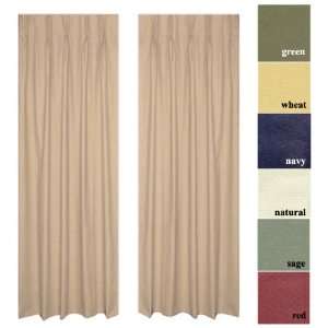    Long Cotton Duck Pinch Pleated Insulated Drape Pair