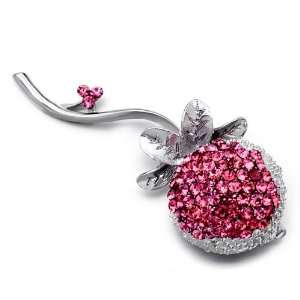   Day Jewelry Silver Dandelion October Birthstone Pink Crystal Brooches