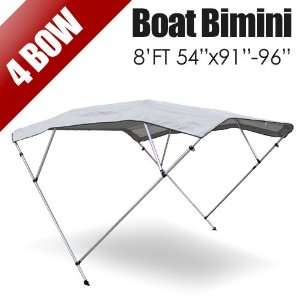  4 Bow Bimini Pontoon Deck Boat Cover Top 91 96 Grey 8 FT 