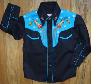 ROCKMOUNT Mens Shirt Vintage Western style ATOMIC ROCKET COWBOY NWT S 