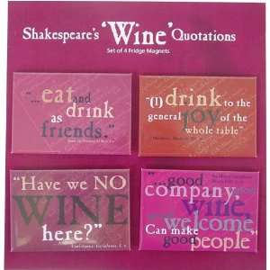    Shakespeare Wine Quotations Refrigerator Magnet Set