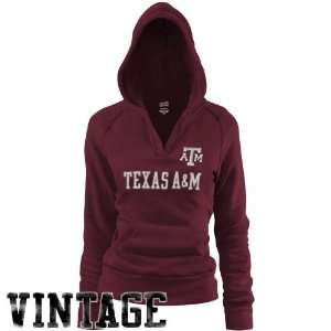 NCAA Texas A&M Aggies Ladies Maroon Rugby Vintage Hoody Sweatshirt 