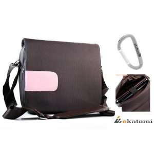  Brown Pink Cross Shoulder Body Laptop Bag for 10.1 Asus 