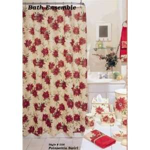  Poinsettia Swirl Shower Curtain