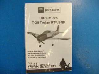 Parkzone Ultra Micro T 28 Trojan BNF RC R/C Electric Airplane Bind N 