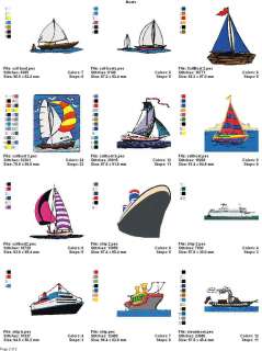 BOATS / WATERCRAFT   4x4  LD MACHINE EMBROIDERY DESIGNS  