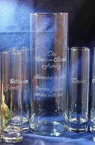   Personalized Engraved Wedding Unity Sand Ceremony Set with 10x3 Vase