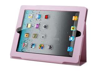 Pink Notebook Cover For Apple iPad 2 PU Leather W/h Stand EP07