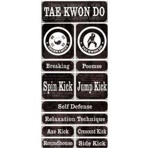  Tae Kwon Do Grunge Sticker Sheet Arts, Crafts & Sewing