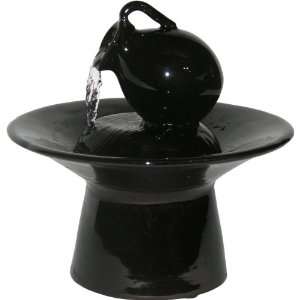   ~ Black Ceramic Tea Pot Tabletop Water Fountain