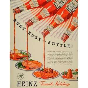 com 1935 Ad Heinz Tomato Ketchup Bottles Condiment Pour Shake Vintage 