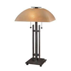  Ambience 10352 357 Iron Oxide Linear Wrought Iron Accent Table Lamp 